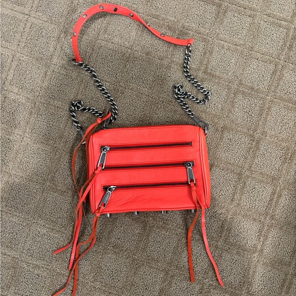 Rebecca Minkoff Handbags - Rebecca Minkoff Mini 5 Zip Convertible Crossbody Bag in Coral